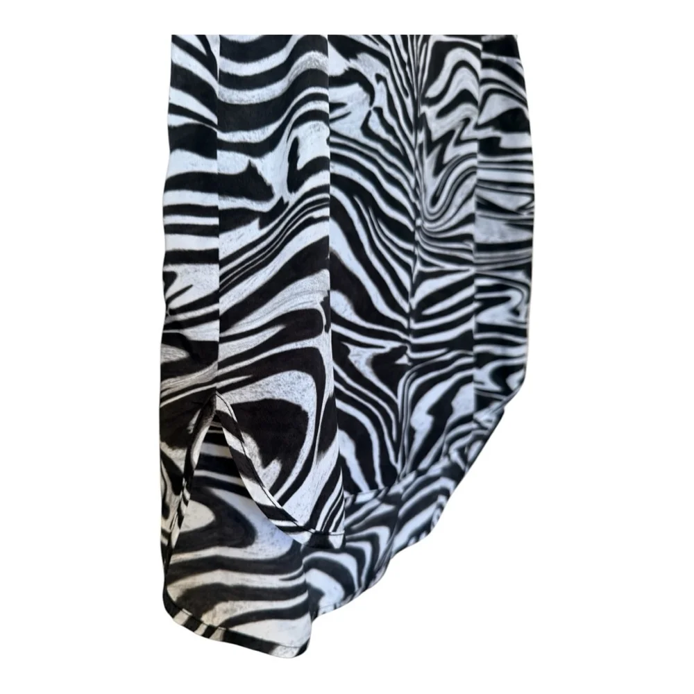 Michael Kors Zebra Print Sleeveless High-Low Blouse Top Size S